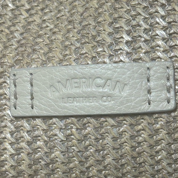 American Leather Co. Triple Entry Leather Auburn Crossbody- Cream Raffia - Picture 2 of 15